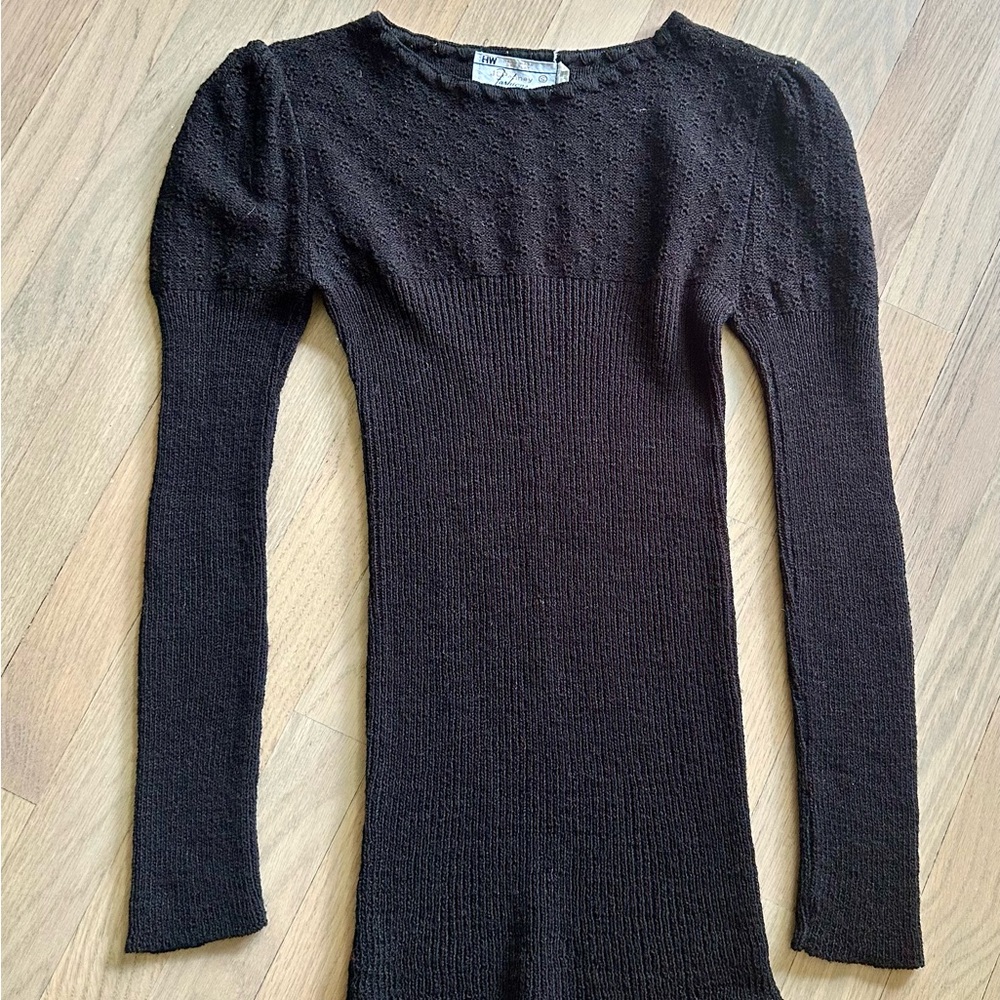 Vintage JC Penney Black Long Sleeve Knit Top